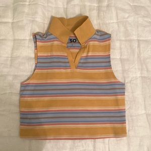 Yellow, Blue, and Orange collared top